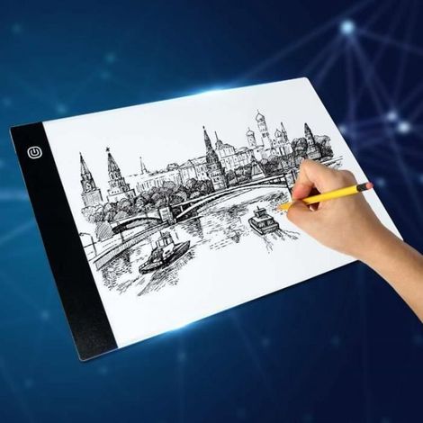 Tablette lumineuse A4 ultra mince avec luminosité réglable pour dessin et calligraphie (1/4)