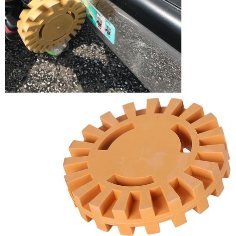 Roue gomme pneumatique pour décalcomanies auto, outil de retrait adhésif avec adaptateur 4 pouces