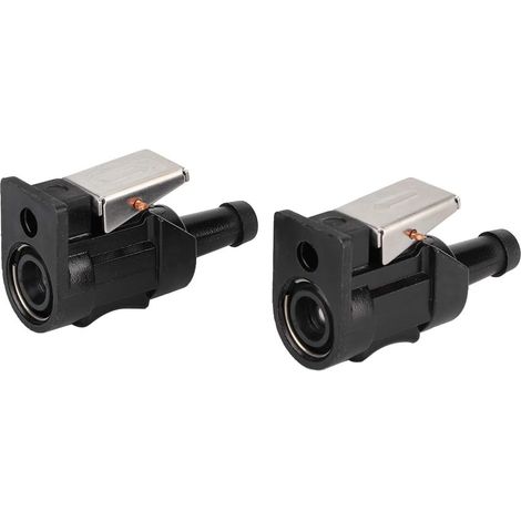 Dos conectores de manguera de combustible, conector de manguera de combustible ABS apto para motores fueraborda marinos de 8 mm (negro) (1/5)