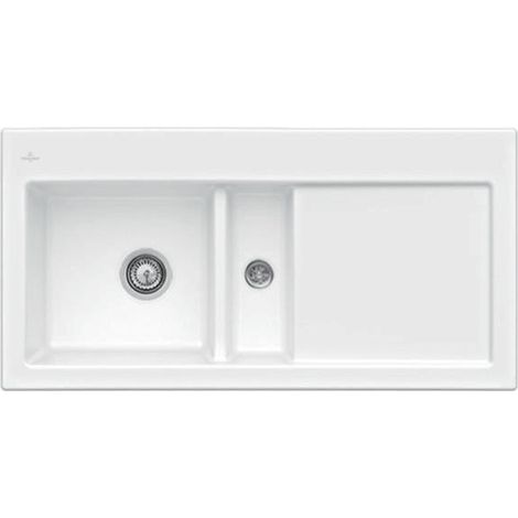 V&B Einbauspüle SUBWAY 60 FLAT 965x475mm Be li Exzenterbet. snwo white