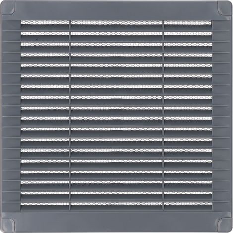 Grille de ventilation carrée avec bouchons et moustiquaire fabriquée en ABS de couleur grise 20x20x0,7cm EDM (1/3)