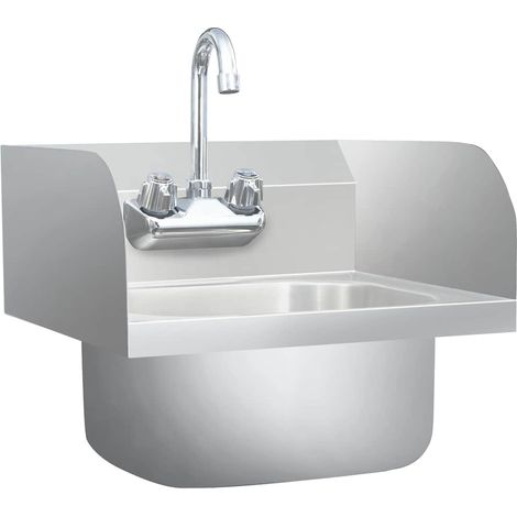 Gastro-Handwaschbecken/Waschmuschel/Waschtisch mit Wasserhahn Edelstahl (1/5)