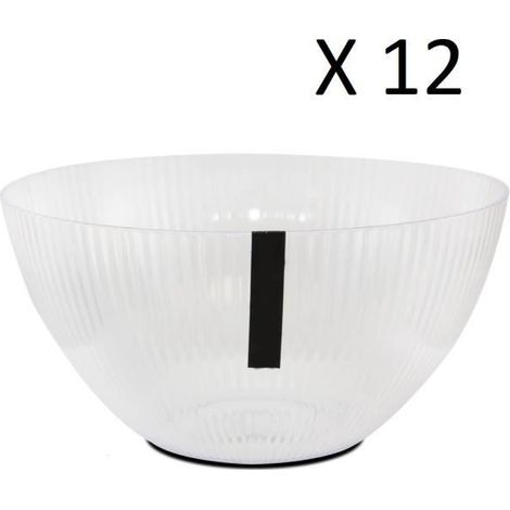 Lot de 12 saladier, bol de service - Diamètre 25.5 x Hauteur 13 cm -JUANIO (1/3)