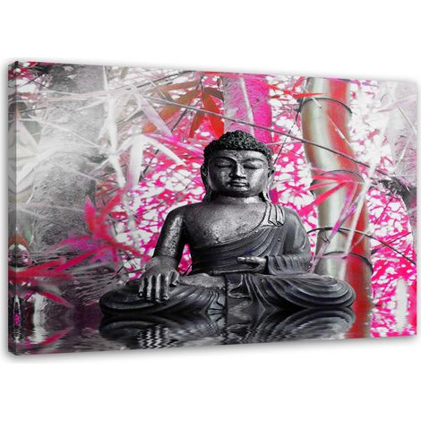 Cadre déco Bouddha Bambou Rose 60x40 (1/5)