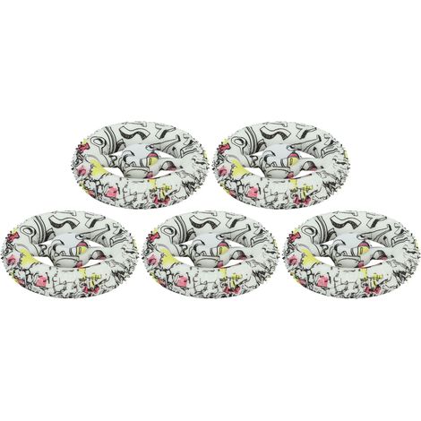 Anneau de grip rond imprimé en silicone, lot de 5, jouet anti-stress pour entraînement des doigts, rééducation à domicile, exercice de la main (1/5)