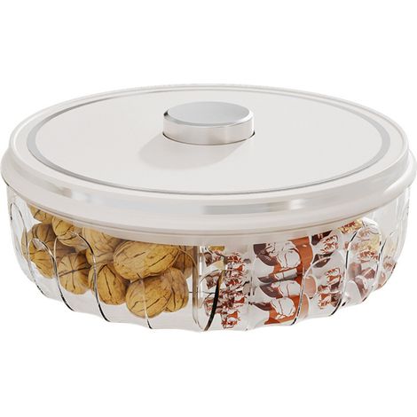bandeja para aperitivos, caja hermética de 5 compartimentos, para guardar dulces y frutos secos, de polipropileno, para sala de estar, fiestas y bodas. (1/5)
