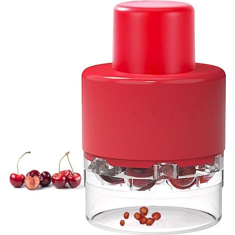 Strumento per snocciolare - 7 in 1 - Utilizzabile per preparare marmellate e dessert - Portatile e resistente - Rosso vino