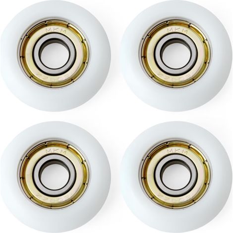 Set mit 4 Ersatzrollen, kompatibel mit dem Aero Pilates Reformer, leichtgängig und leise, Achsendurchmesser: 8 mm, weiß (1/5)