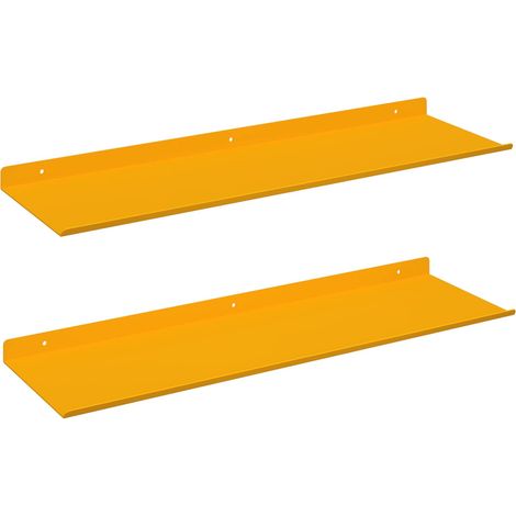 Floating Shelf 2 pcs Mustard Yellow 60 x 18 x 2.5 cm Steel vidaXL