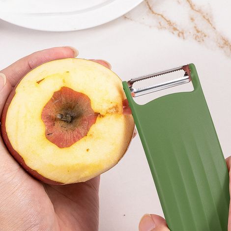 Éplucheuse Multifonctionnelle - Lame En Acier Inoxydable - Pour Légumes Pommes De Terre Melons Maïs - 17 x 5,2 x 2 cm - Vert - 1 Pièce