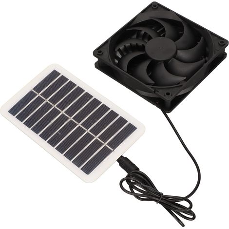 Ventilateur d'extraction solaire portable 15W à économie d'énergie et élimination des odeurs, idéal pour les niches pour animaux et les camping-cars. (1/5)