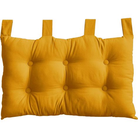 Coussin Tête de Lit Uni "Panama" 70cm Moutarde
