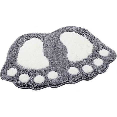 Tapis de bain antidérapant et absorbant, motif grandes tailles, polyester, gris, 40 x 60 cm (1/4)