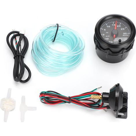 52mm 7 Couleurs LED Manomètre Turbo Boost pour Voiture Tuning, Indicateur de Pression Kit (1/5)