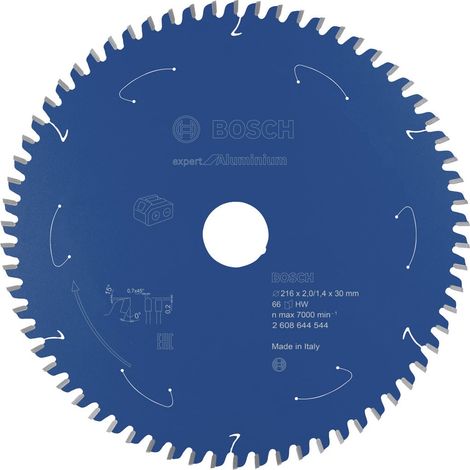 Bosch Kreissägeblatt Expert for Aluminium für Akku-Tischkreissägensägen 216 x 2 / 1,4 x 30 66 Zähne - 2608644544