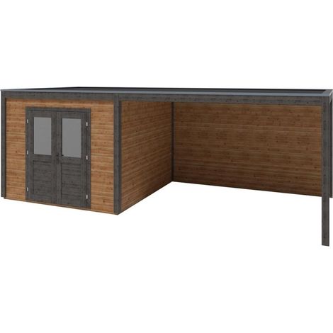 Casetta da giardino in legno Sora 7.06x3.09 m - 21.82 m2 - 28 mm - impregnata - 000481 (1/5)