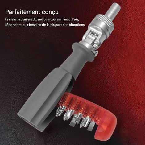 Coffret De Tournevis À Cliquet - Kit Tournevis Ratchet - Outils Ergonomiques Multi-Angle pour Assemblage Meubles et Projets Domestiques - Machines Industrielles (1/4)