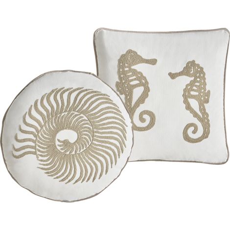 Conjunto de 2 cojines decorativos de algodón con motivo animal 45 x 45 x 45 cm blanco Sindora