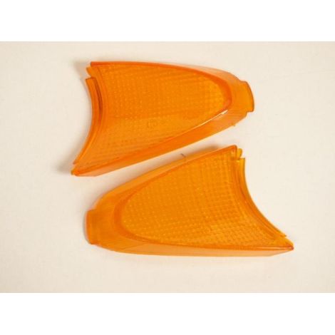 Paire de cabochon de clignotant orange pour scooter Peugeot 50 (1/2)