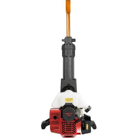 Martillo rompe rocas portátil, 1900 W de potencia, motor de 52 cc, color negro. (1/2)