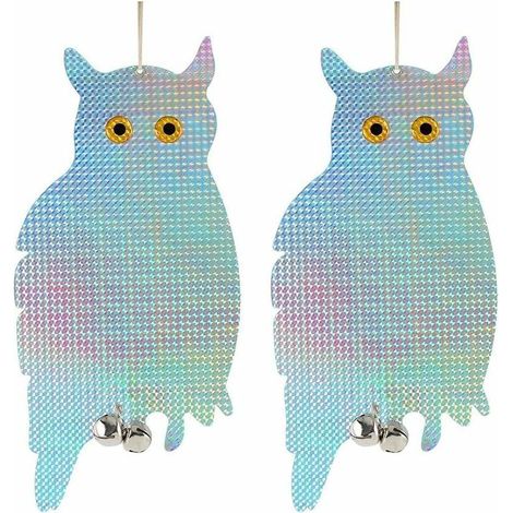 Répulsif Pigeon, 2 PCS Faux Hibou Réfléchissant Oiseau Effaroucheur Répulsif Dispositif, Hanging Oiseau Hibou Holographique Réfléchissant Dissuasif Effrayant Oiseau Répulsif Dispositif (1/5)