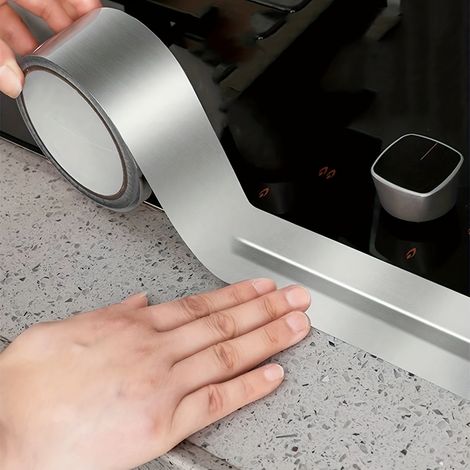 rouleaux de ruban adhésif isolant métallique imperméable pour salle de bain cuisine rebord d'évier et étanchéité murale 2 (1/5)