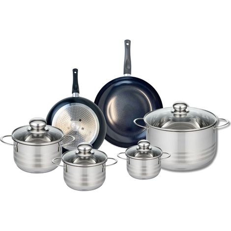 Ensemble de 2 Poêles de cuisson 20 et 24 cm et 4 faitouts 12, 14, 16 et 24 cm Elo Prima Brillant (1/5)