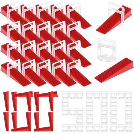 Système de nivellement carrelage 600 pièces 2mm clips et cales réutilisables pose précise sols et murs céramique grès (1/5)