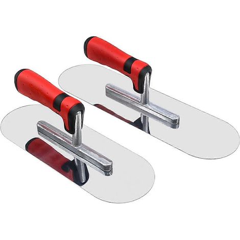Ensemble de 2 outils à béton Truelle de piscine en acier inoxydable (14 x 4 po et 11 x 4 po) (1/5)