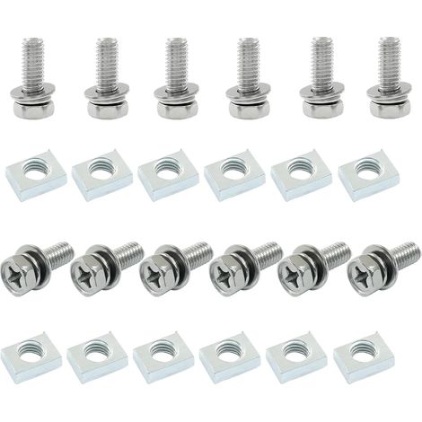Kit de 12 paires de boulons et écrous de batterie de moto M6 x 16 mm, kit de vis et écrous de batterie de moto en acier au carbone, convient pour ATV, scooter, vélo électrique (1/5)