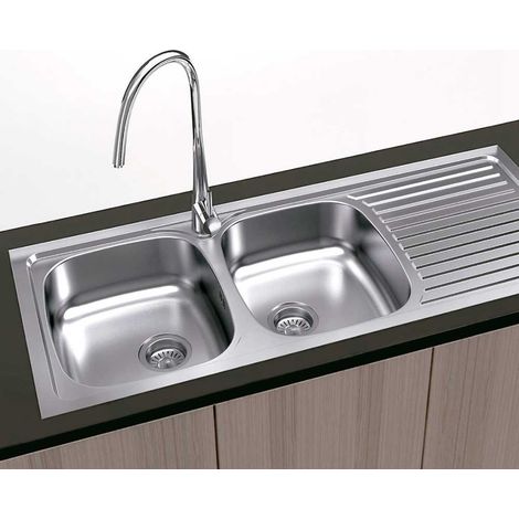Fregadero Praga Encastrar 120 x 50 - 2 Senos - Acero Inox (1/4)
