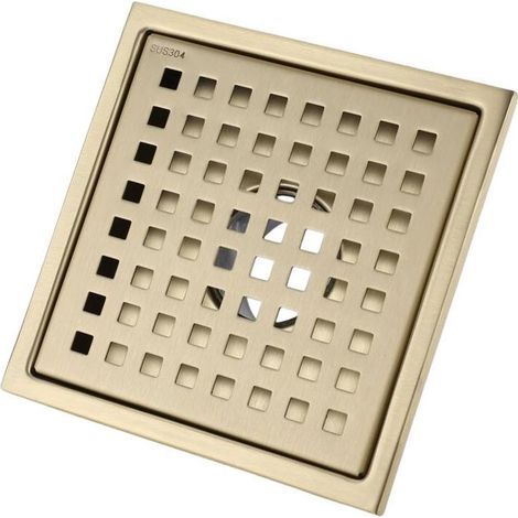 Clapet anti-retour, 15 x 15 cm, en acier inoxydable, finition or brossé, laiton, résistant aux odeurs.-AquaForge