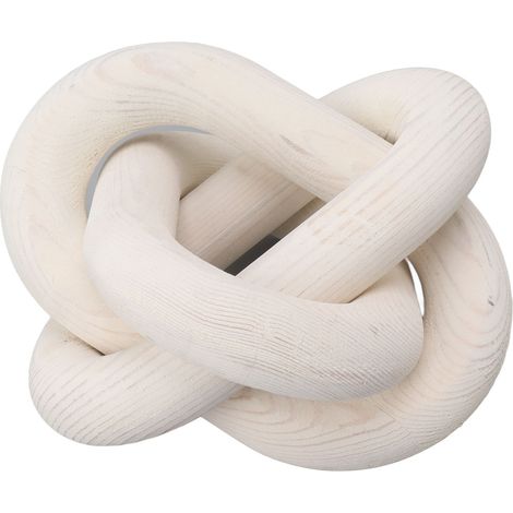 Dekorative Holzkette, 3 Glieder, Wanddekoration für Wohnzimmer, Café, weiß (1/5)