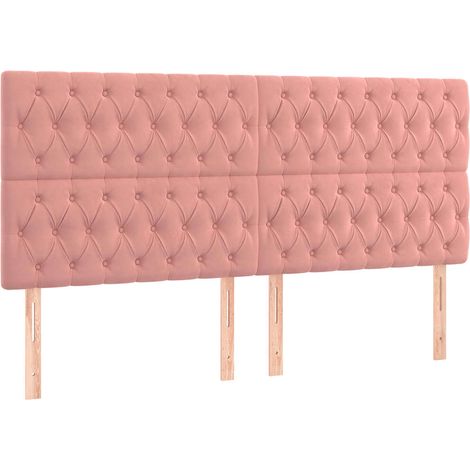 Maison Exclusive - Cabecero de cama rosa 200x7x118/128 cm Terciop (1/5)