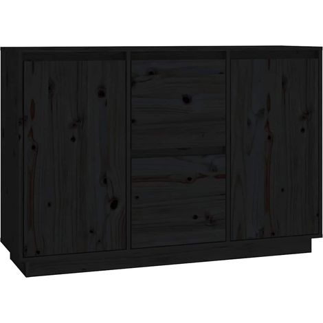 Maison Exclusive - Aparador de madera maciza de pino negro 111x34 (1/5)