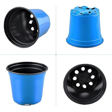 Plastic Flower Pots, Blue Seed Starting Pots, Nursery Seedling Pots Container for Flowering Plants (15 x 13 cm) (1/4)