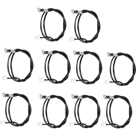 10pcs Thermistance Température Capteur sonde Round Cerminal Connecteur de borne pressée à froid 500 mm (10K B3950) (1/5)