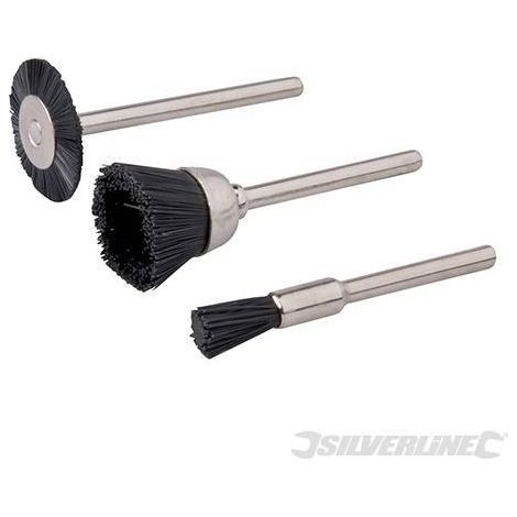 Silverline Set di spazzole in nylon per utensile multifunzione 3 pezzi
