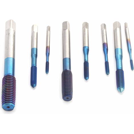 Lot de 8 forets à filetage métrique bleus pour machines à machines : M2, M2.5, M3, M4, M5, M6, M8, M10 (1/5)