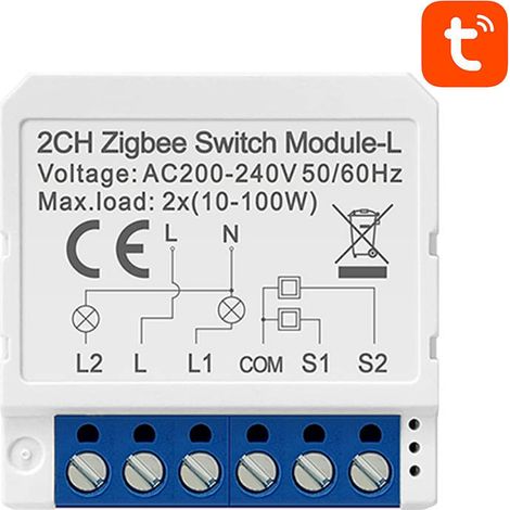 Interruptor inteligente ZigBee empotrable Avatto LZWSM16-W2 sin neutro Tuya (1/2)