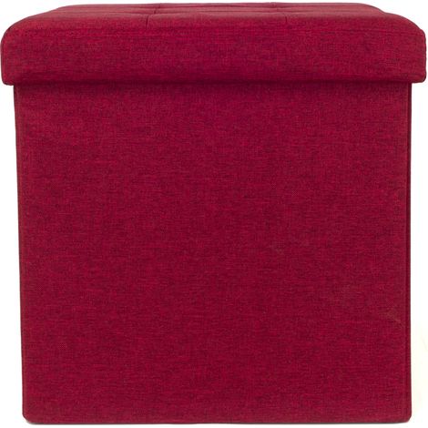 Pouf Contenitore Imbottito Pieghevole Modello Liner Colore Bordeaux (1/3)