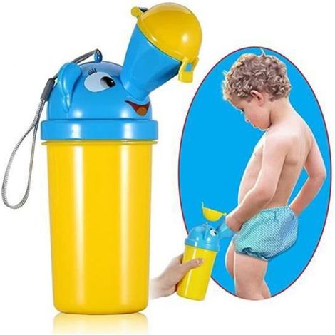 Urinoir Portable Enfant - PP Écologique - Capacité 500 ml - Hauteur 18,5 cm Diamètre 8,5 cm - Pour Voyage Camping Voiture - Jaune - 1 Pièce (1/4)
