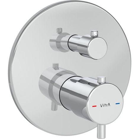 Vitra Round Thermostatic Concealed Shower Valve 2 Outlet - Chrome (1/4)