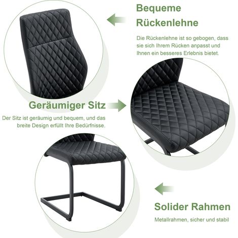 Ensemble salle à manger industriel : table ronde 107 cm avec double rangement + 4 chaises noires en PU à motif losange (1/5)
