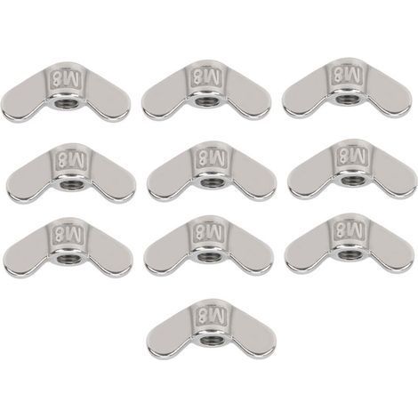 10Pcs M8 Ecrou à oreilles Ecrou papillon Acier inoxydable 304 Fixation Quincaillerie Accessoire (1/4)