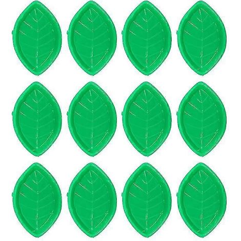 Lot de 12 assiettes en plastique créatives en forme de feuille, grande capacité, idéales pour la cuisine à la maison. (1/5)