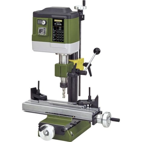 Fraiseuse Proxxon FF 250/BL 230 V – Vitesse variable 400 à 6000 tr/min – Pour bois dur et teck – Table en acier avec rainures en T