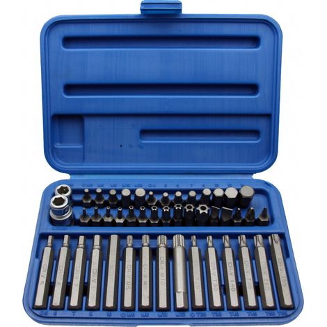 Kraft Bit Set 46-teilig 10 mm Torx Innensechskant Vielzahn mit Adapter