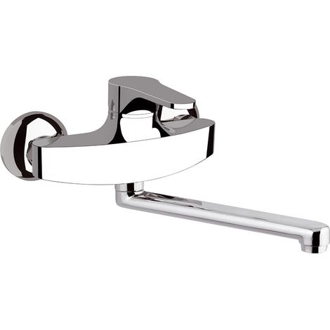 Surf miscelatore lavello incasso a muro monocomando ottone cromato (1/2)