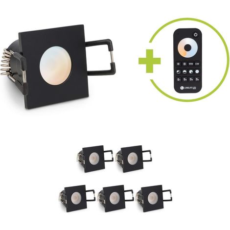 Einbaustrahler Mini Livorno eckig 3W CCT IP65 - Farbe: schwarz matt - Anzahl: 6x (1/5)
